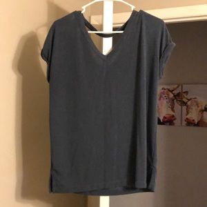 Navy tee with open back